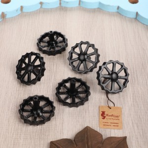 Tap Wheel Design Cabinet/Wardrobe Knobs Black, Pack of 6