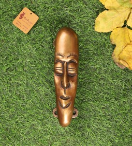 Tribal Man Face Brass Door Handle