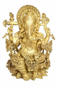 Handcrafted Brass Ganesha Statue 16 Inches