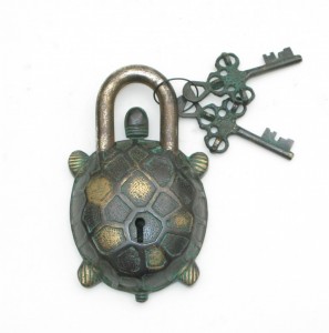 Tortoise Design Door Lock Brown