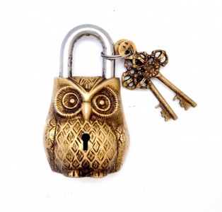 Owl Design Door Lock Golden
