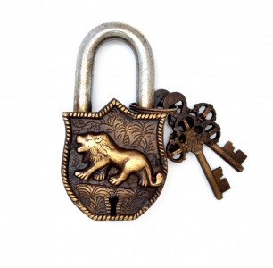 Tiger Design Door Lock Golden
