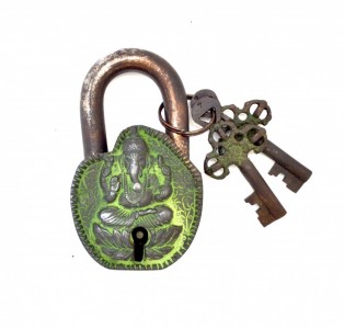 Ganesha Curved Design Door Lock Brown