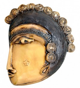 Tribal Face Wall Hanging Golden