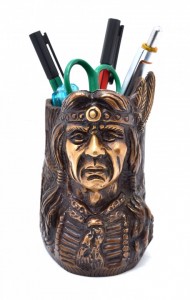 Red Indian Pen Stand - Golden