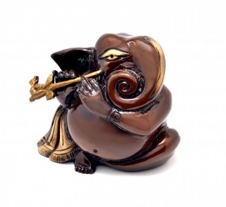 Murli Ganesha Showpiece - Brown