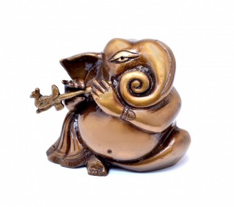 Murli Ganesha Showpiece - Golden