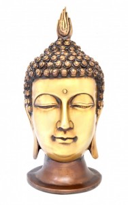 Calm Buddha Head Showpiece - Brown