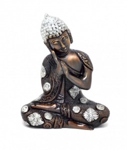 Buddha Resting Premium Brass Silver Finish Showpiece